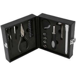 25 Piece Tool Set in Black Leatherette Case