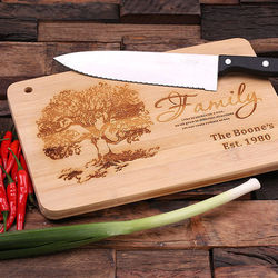 Our Roots Remain As One Personalized Bamboo Cutting Board