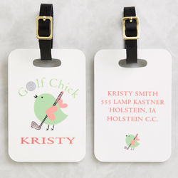 Golf Chick Personalized Golf Bag Tag