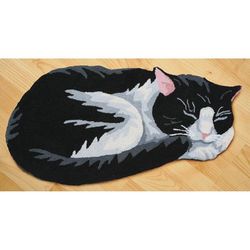Black and White Cat Rug