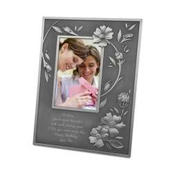 Tribeca Pewter Finish Floral Picture Frame
