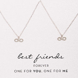 Best Friends One for You One for Me Infinity Necklace