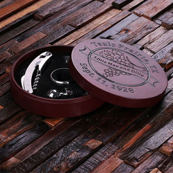 Personalized 5-Piece Circular Wine Accessory Toolkit