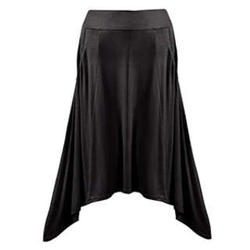 Knit Hi Low Hemline Solid Skirt