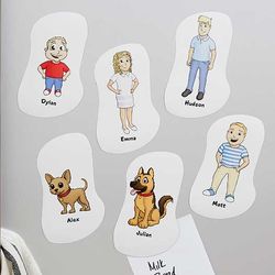Our Family Characters Personalized Magnet