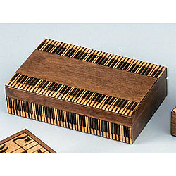 Hand Carved Piano Keyboard Box