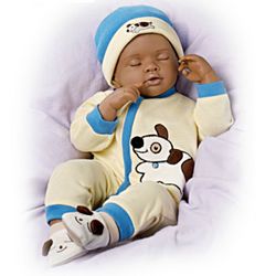 Marcus African-American Breathing Baby Boy Doll