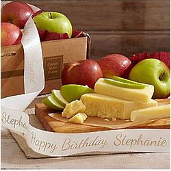 Apples and Cheddar Gift Box with Personalized Ribbon