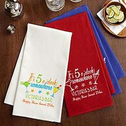Personalized It's 5 O'clock Somewhere Bar Towel