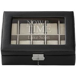 Personalized Now is the Time Leather Watch Box