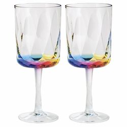 2 Rainbow Prism Acrylic Wine Glasses