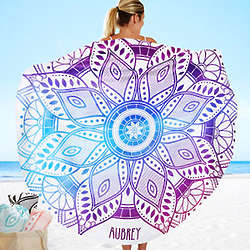 Mandala Personalized Round Beach Towel