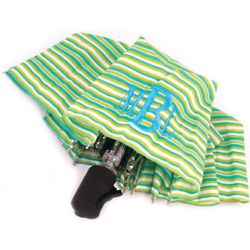 Personalized Lime and Aqua Stripe Umbrella