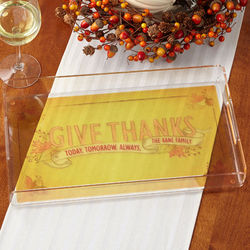 Personalized Give Thanks Serving Tray