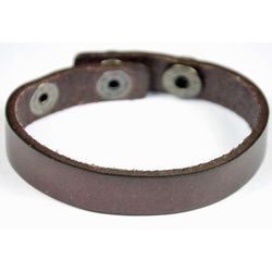 Personalized Brown Leather Snap Bracelet