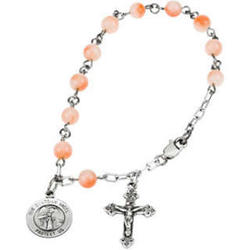 Pink Coral Rosary Bracelet