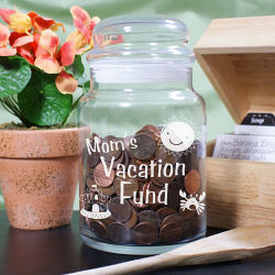 Personalized Vacation Fund Glass Jar