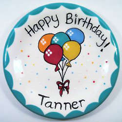 Personalized Happy Birthday Party Balloon Plate