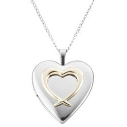 Personalized Sterling Silver 2-Tone Double Heart Locket