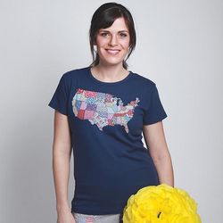United States Map Quilt T-Shirt