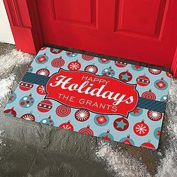 Personalized Holiday Ornament Doormat