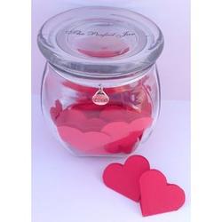 Love Anniversary Message Jar with 30 Blank Paper Hearts