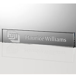 Executive's Crystal Desk Nameplate with Personalized Engraving