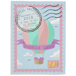 Personalized Hot Air Balloon Baby Blanket