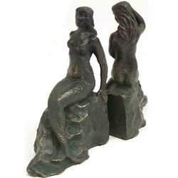 Mermaid Bronzed Metal Bookends