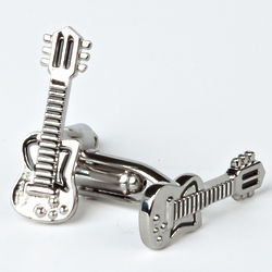 Guitar Cuff Links with Engraved Box