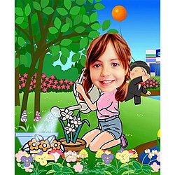 Your Photo in a Little Gardener Caricature FindGift com