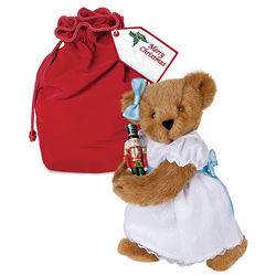 15" Clara & the Nutcracker Bear with Red Velvet Gift Bag