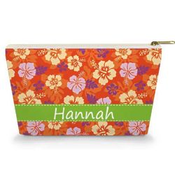 Personalized Aloha Makeup Bag with Floral Pattern