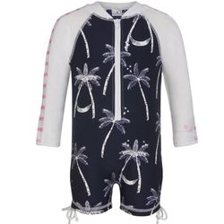 Midnight Palm Long Sleeve Baby or Toddler Sunsuit