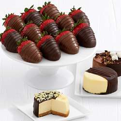 Dipped Cheesecake Trio & 12 Belgian Chocolate Strawberries