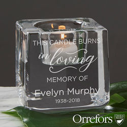 Orrefors Personalized Memorial Votive Candle Holder