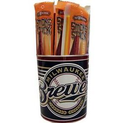Milwaukee Brewers Baseball Canister with Snack Sticks