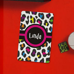 Personalized Multicolored Leopard Print Locker Magnet