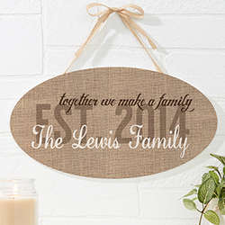 Personalized Together We Make a Family Oval Wood Sign