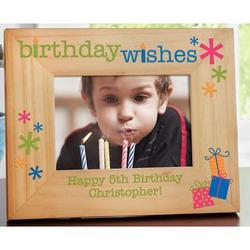 Personalized Birthday Wishes Wood Photo Frame
