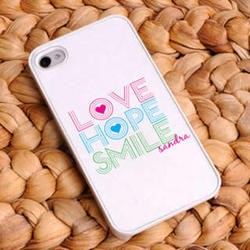 Love Hope Smile Personalized White Trimmed iPhone Case