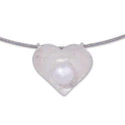 Heart Glow Cultured Pearl Pendant Necklace
