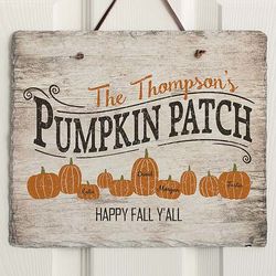 Personalized Family Pumpkin Patch Slate Plaque