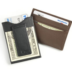 Leather Money Clip and Card Holder