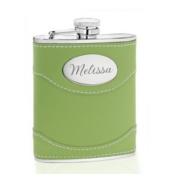 Green Leather Flask