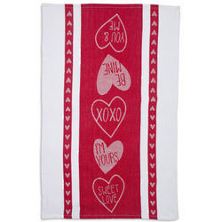Valentine Hearts Jacquard Kitchen Towel