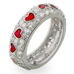Sterling Silver Queen of Hearts Cubic Zirconia Ring