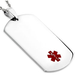 Stainless Steel Medical ID Tag Pendant