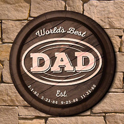 World's Best Dad Personalized Established Wall Sign