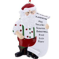 Personalized Santa Wish List Christmas Ornament